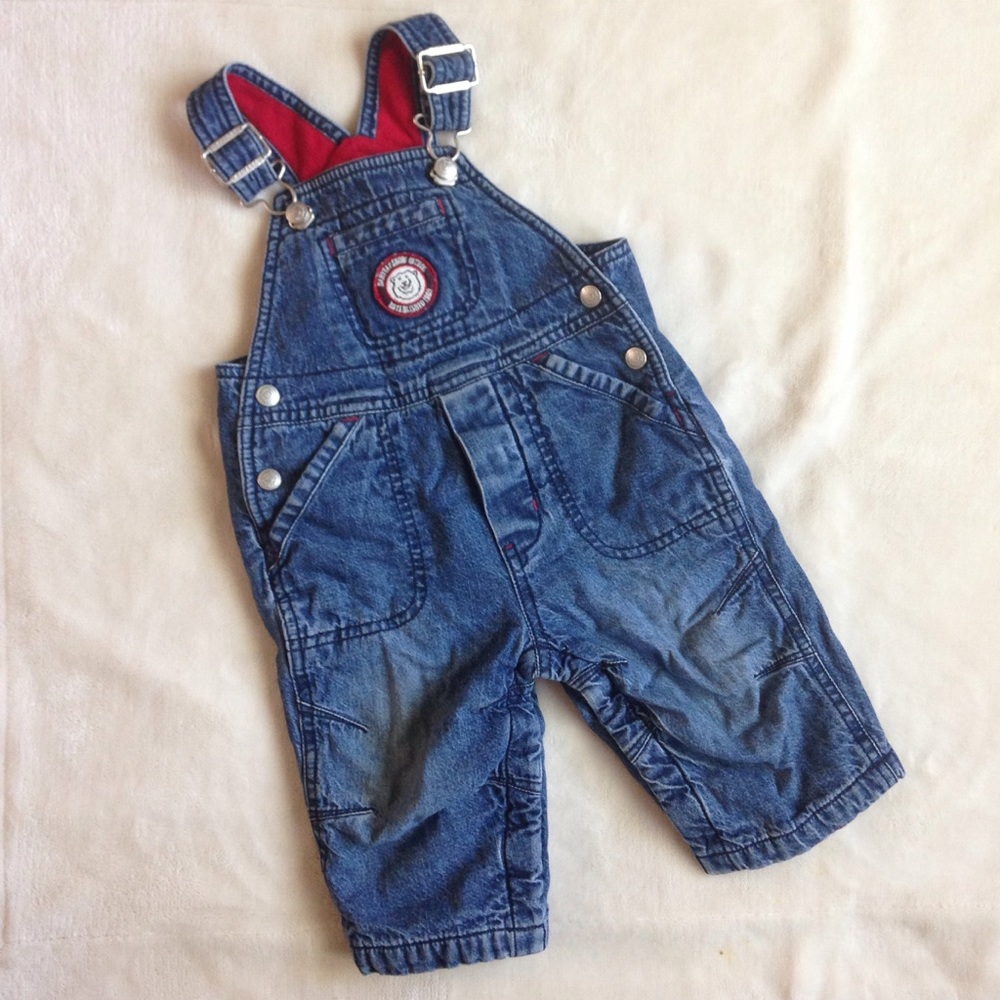 6-12mo Fleece lined overalls